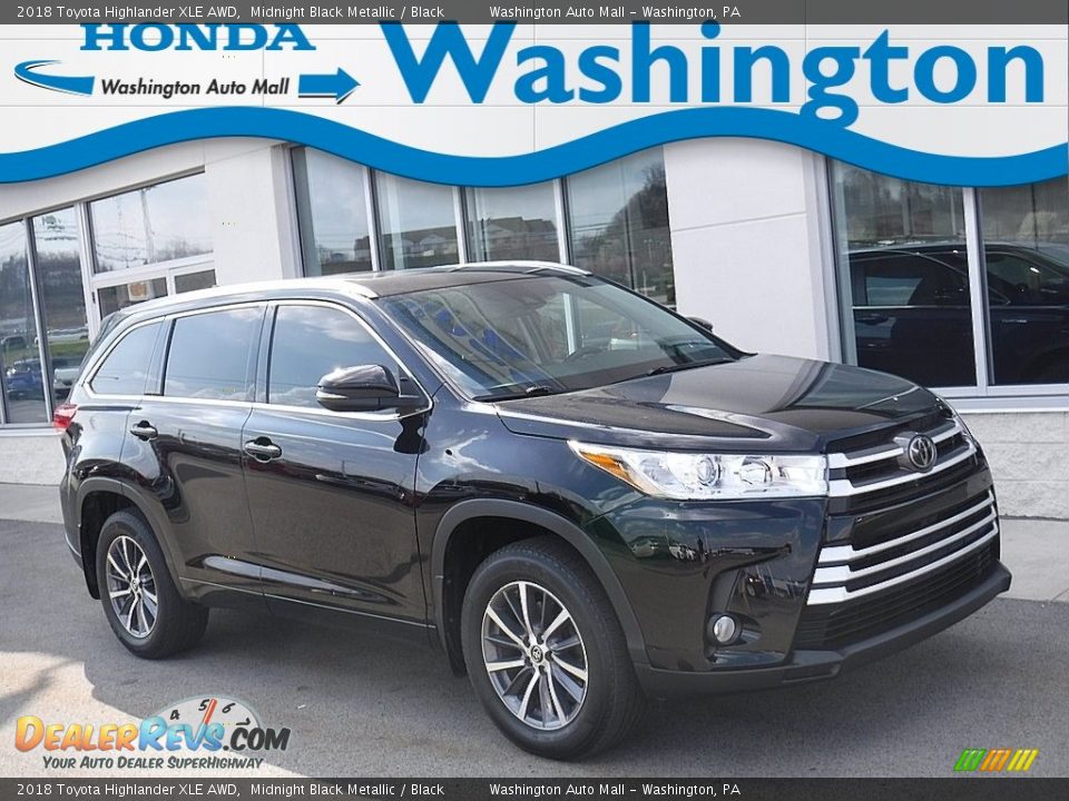 2018 Toyota Highlander XLE AWD Midnight Black Metallic / Black Photo #1