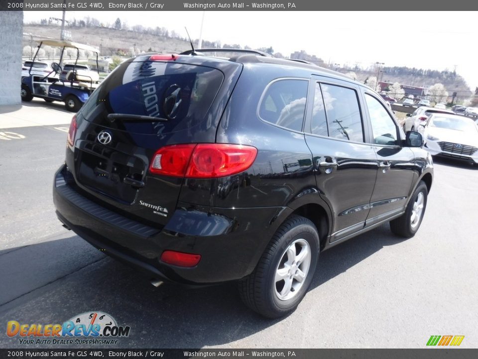 2008 Hyundai Santa Fe GLS 4WD Ebony Black / Gray Photo #10