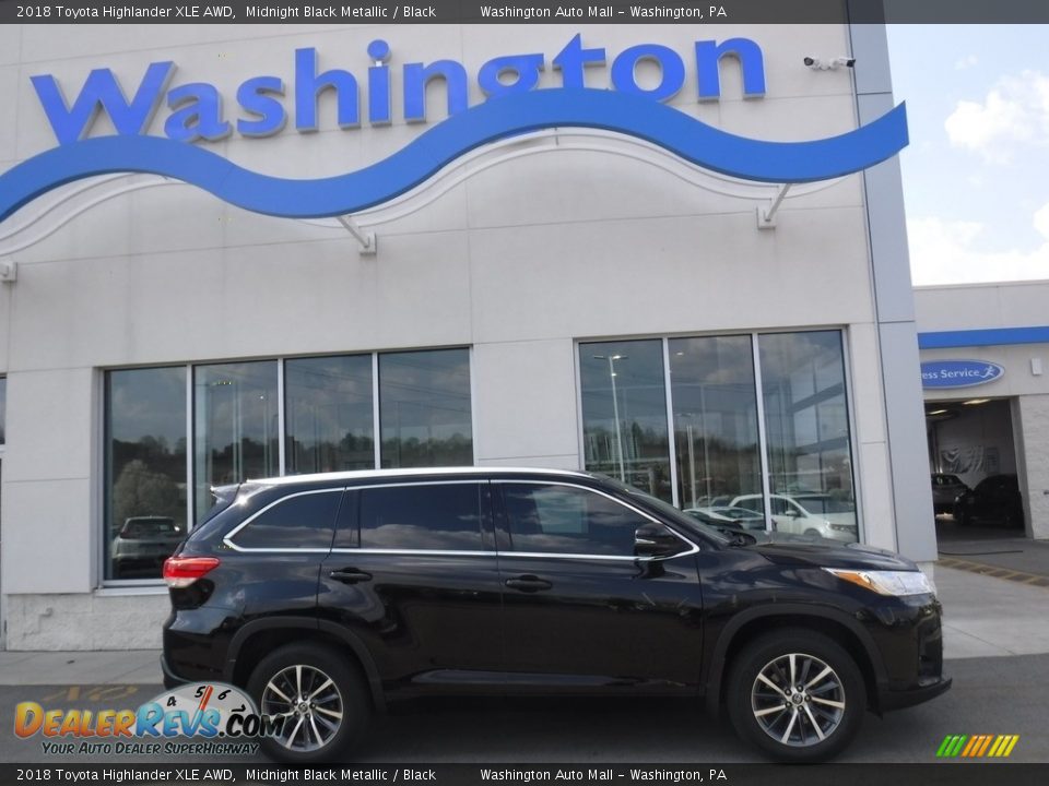 2018 Toyota Highlander XLE AWD Midnight Black Metallic / Black Photo #2