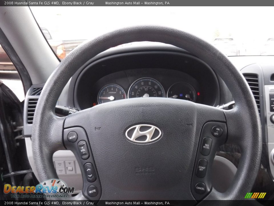 2008 Hyundai Santa Fe GLS 4WD Ebony Black / Gray Photo #19