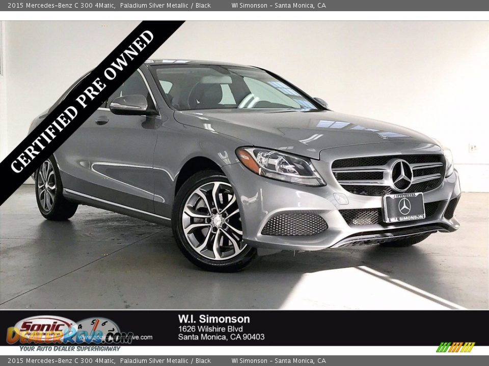 2015 Mercedes-Benz C 300 4Matic Paladium Silver Metallic / Black Photo #1