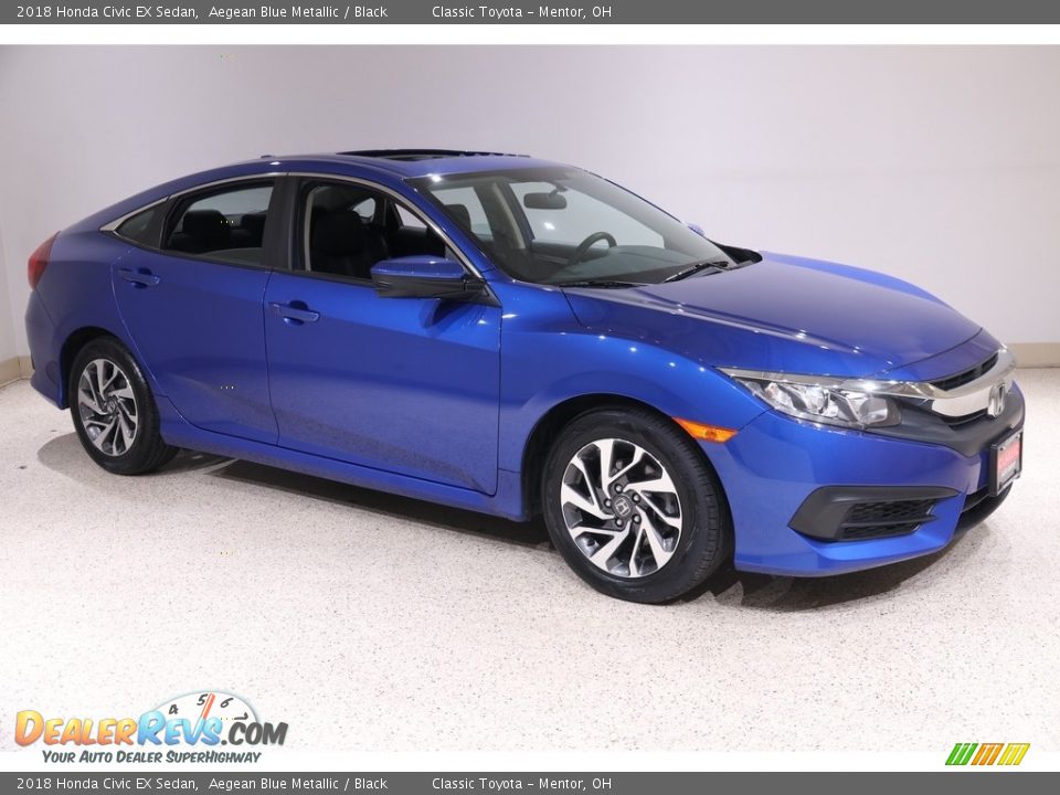 2018 Honda Civic EX Sedan Aegean Blue Metallic / Black Photo #1