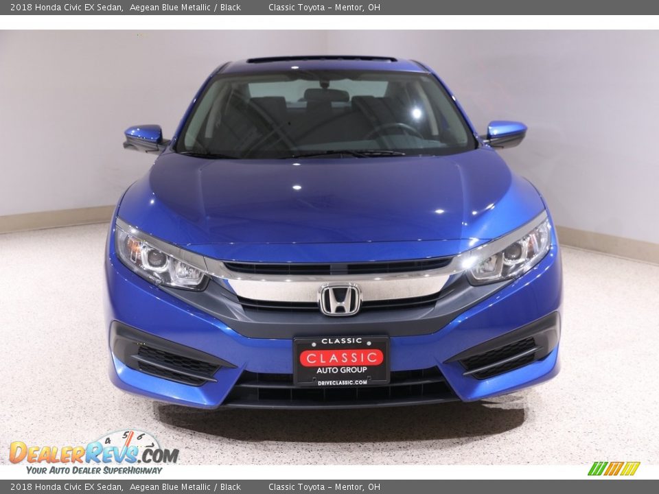 2018 Honda Civic EX Sedan Aegean Blue Metallic / Black Photo #2