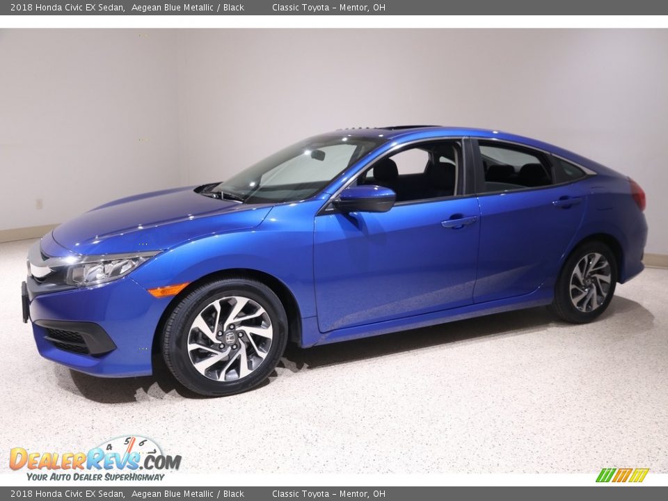 2018 Honda Civic EX Sedan Aegean Blue Metallic / Black Photo #3