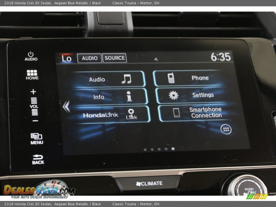 2018 Honda Civic EX Sedan Aegean Blue Metallic / Black Photo #10
