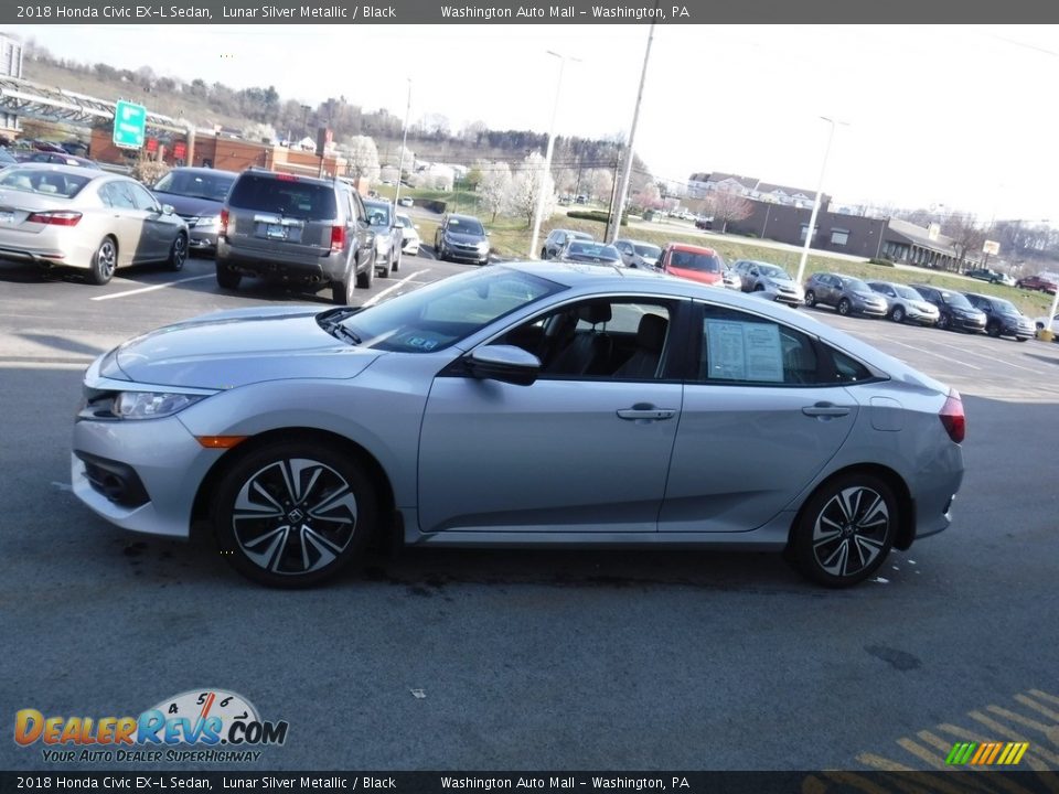 2018 Honda Civic EX-L Sedan Lunar Silver Metallic / Black Photo #7