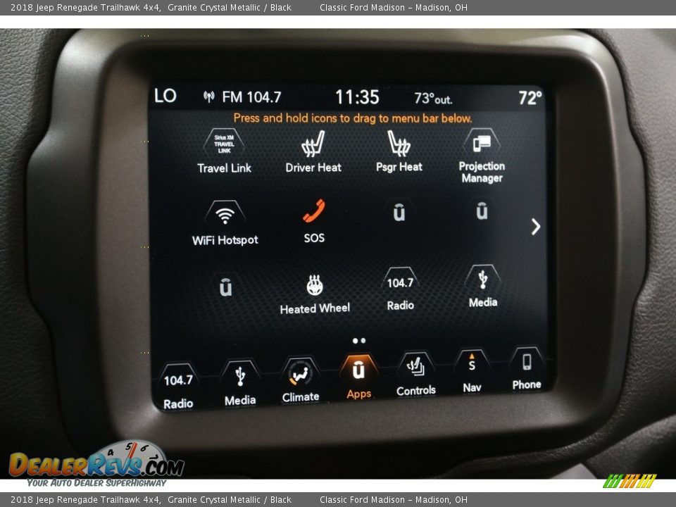 2018 Jeep Renegade Trailhawk 4x4 Granite Crystal Metallic / Black Photo #11