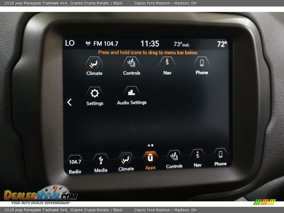 2018 Jeep Renegade Trailhawk 4x4 Granite Crystal Metallic / Black Photo #12