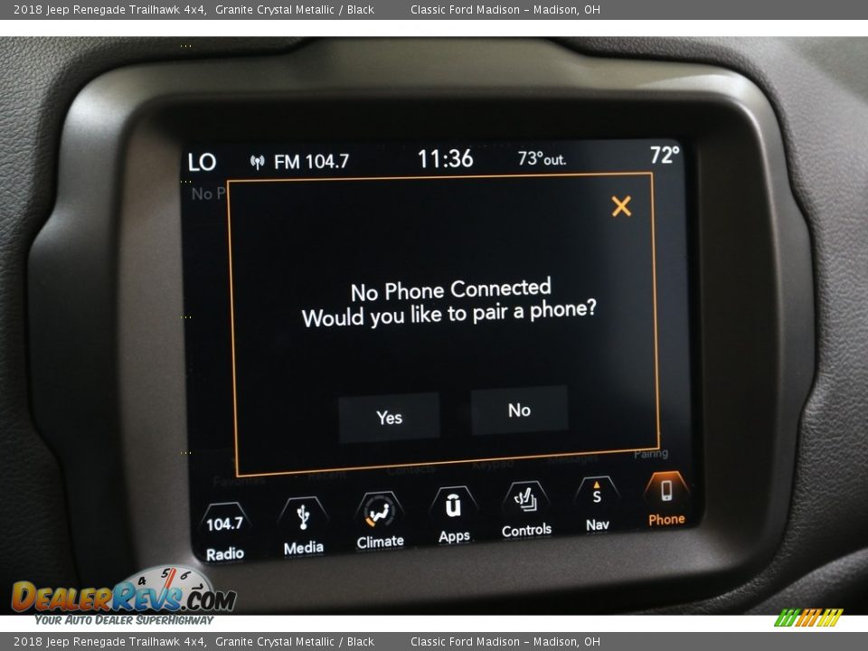 2018 Jeep Renegade Trailhawk 4x4 Granite Crystal Metallic / Black Photo #15