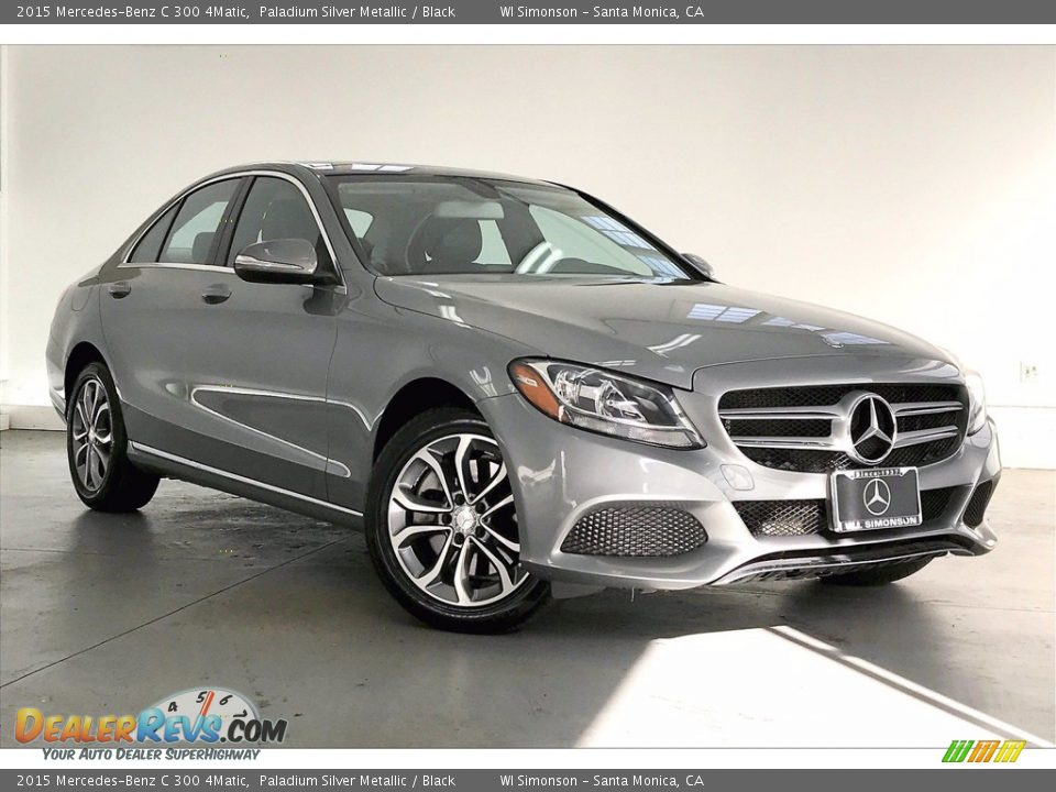 2015 Mercedes-Benz C 300 4Matic Paladium Silver Metallic / Black Photo #34