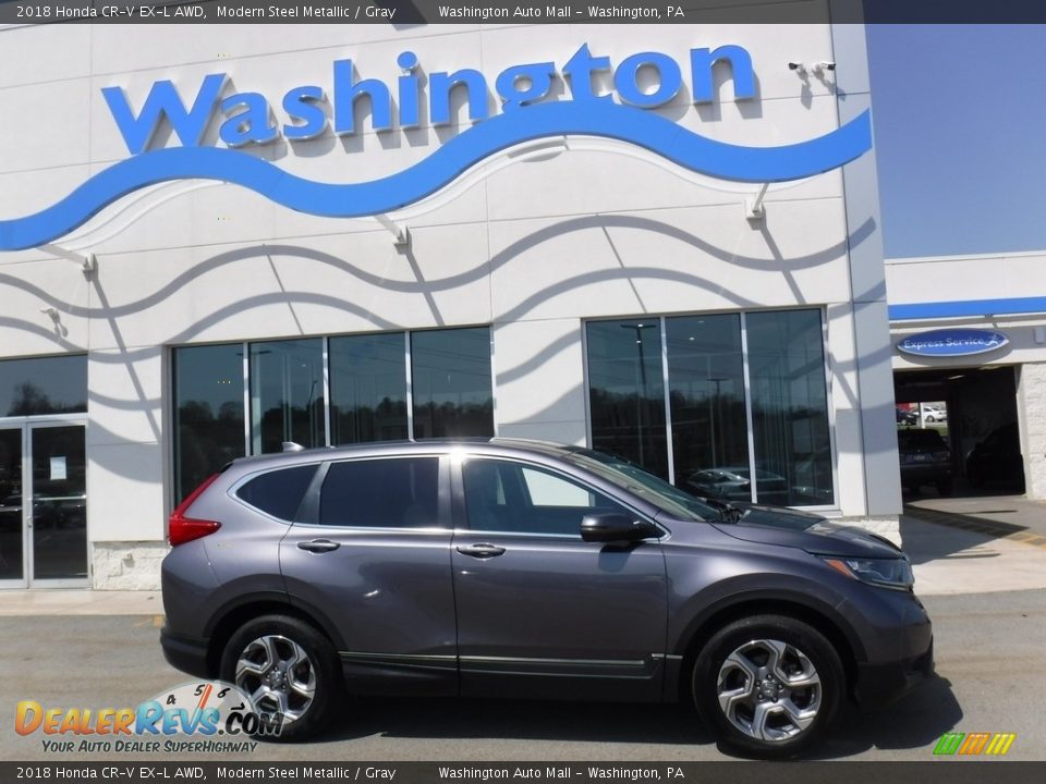 2018 Honda CR-V EX-L AWD Modern Steel Metallic / Gray Photo #2
