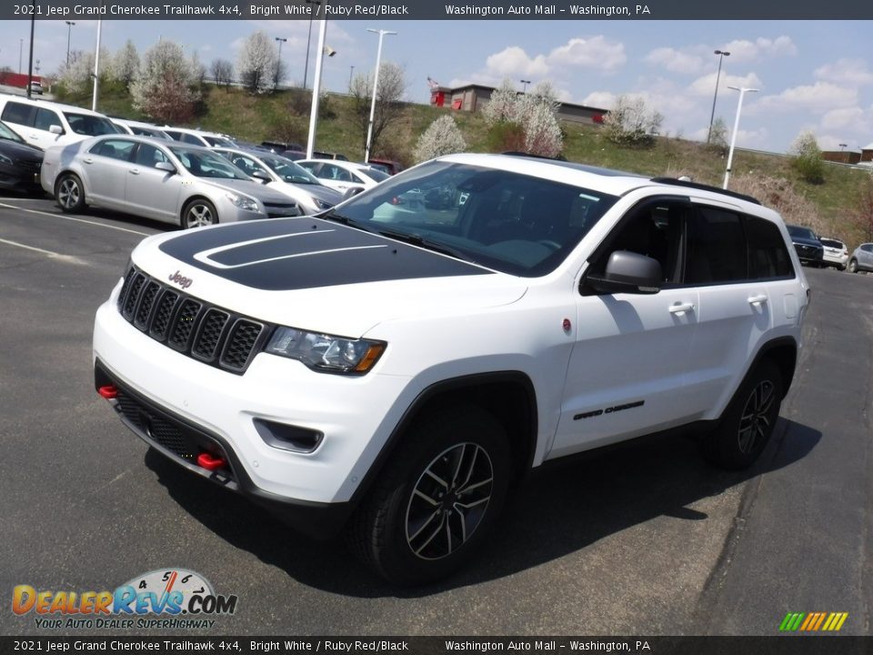 2021 Jeep Grand Cherokee Trailhawk 4x4 Bright White / Ruby Red/Black Photo #7