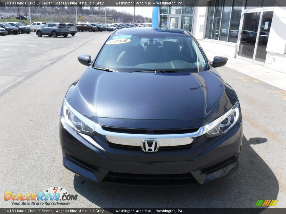 2018 Honda Civic LX Sedan Aegean Blue Metallic / Gray Photo #4