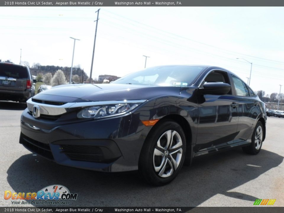 2018 Honda Civic LX Sedan Aegean Blue Metallic / Gray Photo #5