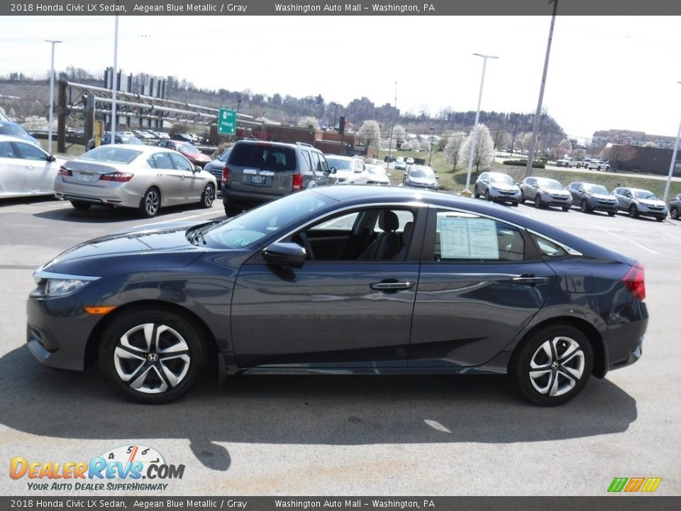 2018 Honda Civic LX Sedan Aegean Blue Metallic / Gray Photo #6