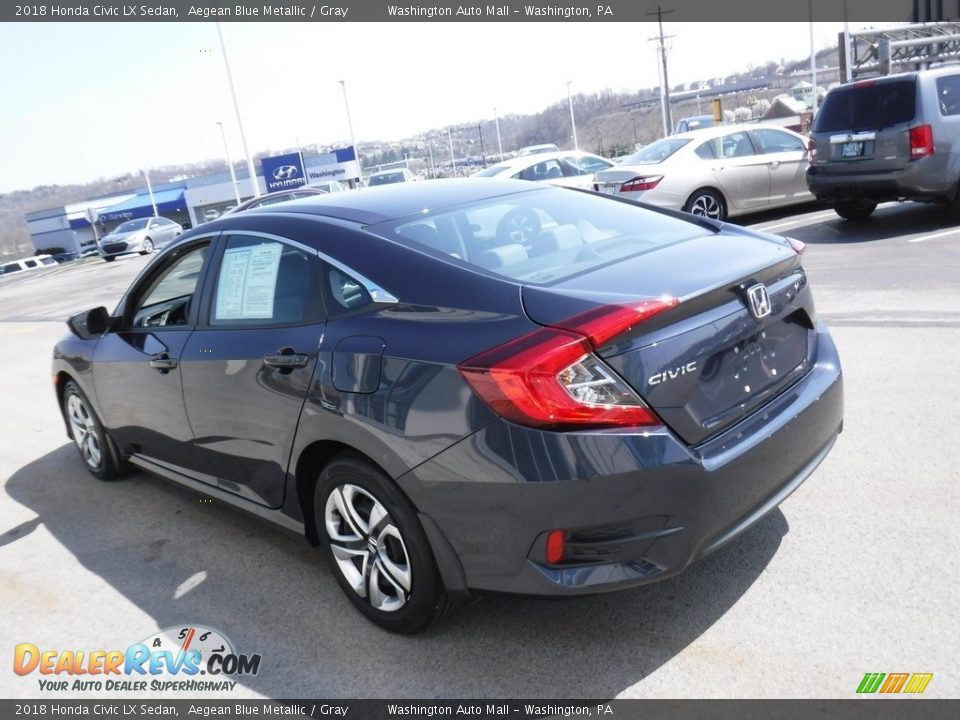 2018 Honda Civic LX Sedan Aegean Blue Metallic / Gray Photo #7