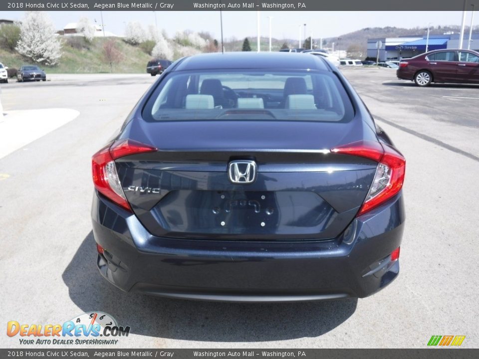 2018 Honda Civic LX Sedan Aegean Blue Metallic / Gray Photo #8