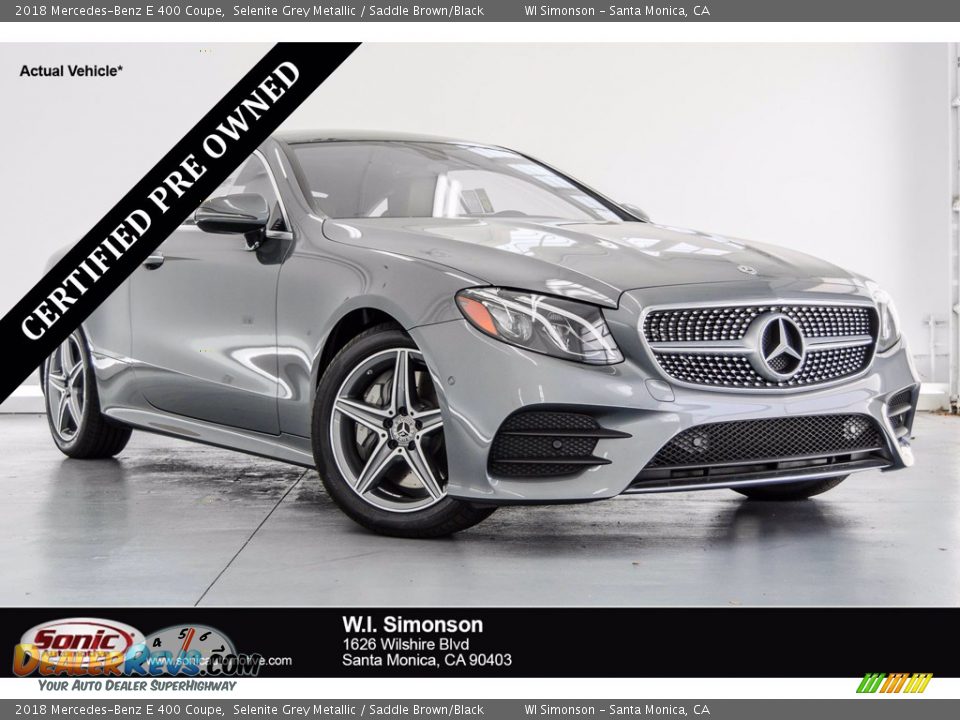 2018 Mercedes-Benz E 400 Coupe Selenite Grey Metallic / Saddle Brown/Black Photo #1