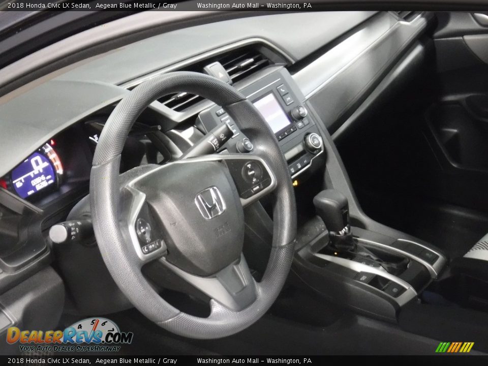 2018 Honda Civic LX Sedan Aegean Blue Metallic / Gray Photo #10