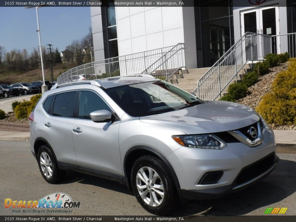 2015 Nissan Rogue SV AWD Brilliant Silver / Charcoal Photo #1