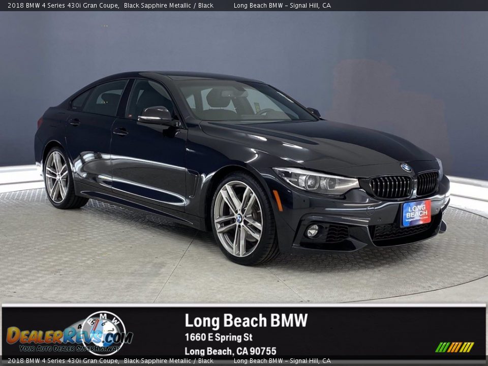 2018 BMW 4 Series 430i Gran Coupe Black Sapphire Metallic / Black Photo #1