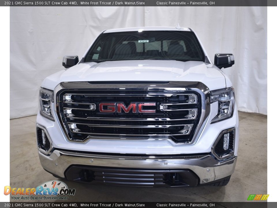 2021 GMC Sierra 1500 SLT Crew Cab 4WD White Frost Tricoat / Dark Walnut/Slate Photo #4