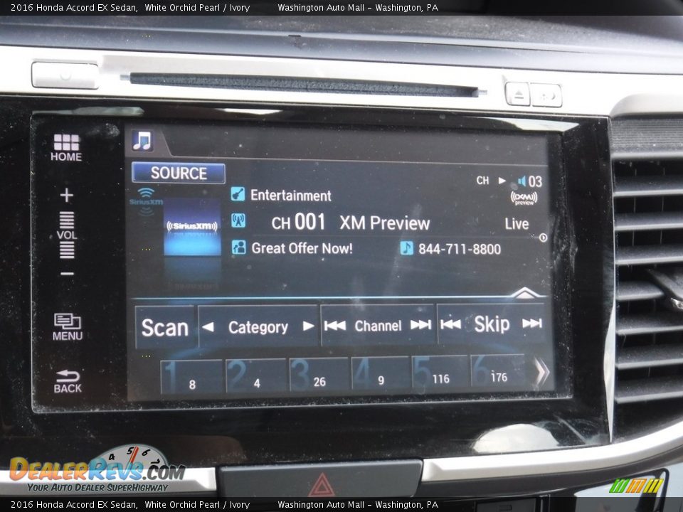 2016 Honda Accord EX Sedan White Orchid Pearl / Ivory Photo #16
