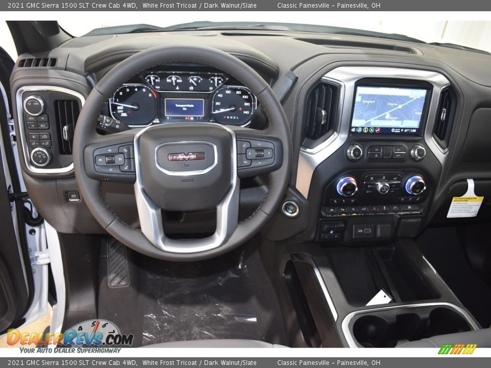 2021 GMC Sierra 1500 SLT Crew Cab 4WD White Frost Tricoat / Dark Walnut/Slate Photo #10