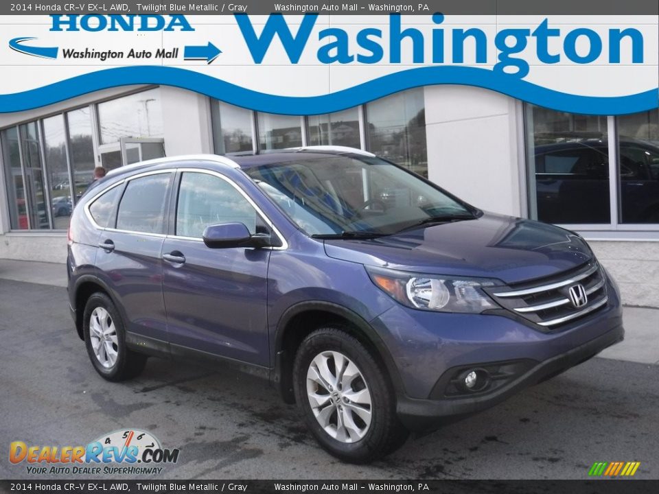 2014 Honda CR-V EX-L AWD Twilight Blue Metallic / Gray Photo #1
