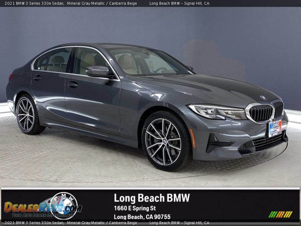 2021 BMW 3 Series 330e Sedan Mineral Gray Metallic / Canberra Beige Photo #1