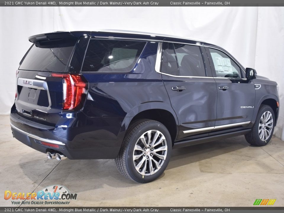 2021 GMC Yukon Denali 4WD Midnight Blue Metallic / Dark Walnut/­Very Dark Ash Gray Photo #2