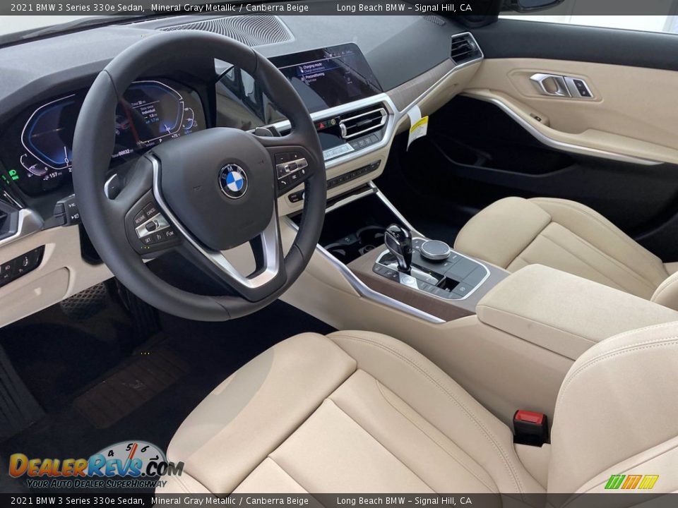 2021 BMW 3 Series 330e Sedan Mineral Gray Metallic / Canberra Beige Photo #12