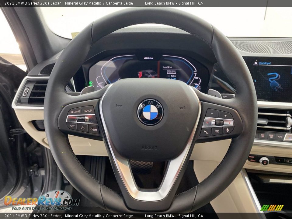 2021 BMW 3 Series 330e Sedan Mineral Gray Metallic / Canberra Beige Photo #14