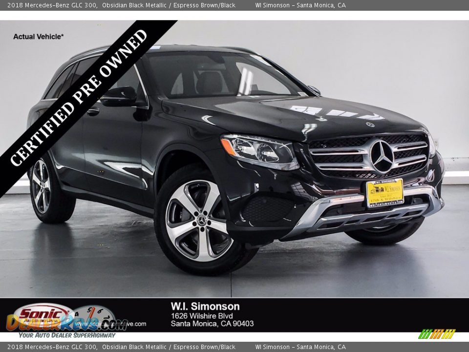 2018 Mercedes-Benz GLC 300 Obsidian Black Metallic / Espresso Brown/Black Photo #1