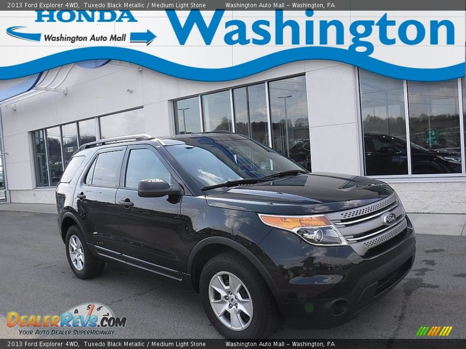 2013 Ford Explorer 4WD Tuxedo Black Metallic / Medium Light Stone Photo #1