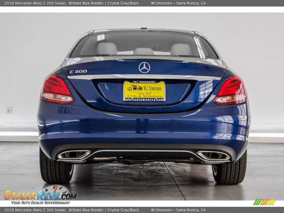 2018 Mercedes-Benz C 300 Sedan Brilliant Blue Metallic / Crystal Grey/Black Photo #4