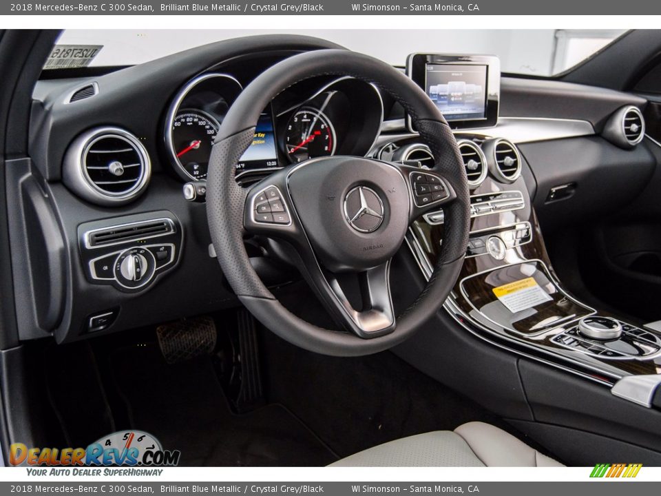 2018 Mercedes-Benz C 300 Sedan Brilliant Blue Metallic / Crystal Grey/Black Photo #6