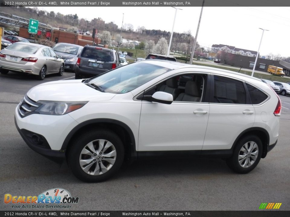 2012 Honda CR-V EX-L 4WD White Diamond Pearl / Beige Photo #7