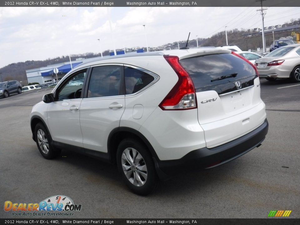 2012 Honda CR-V EX-L 4WD White Diamond Pearl / Beige Photo #8