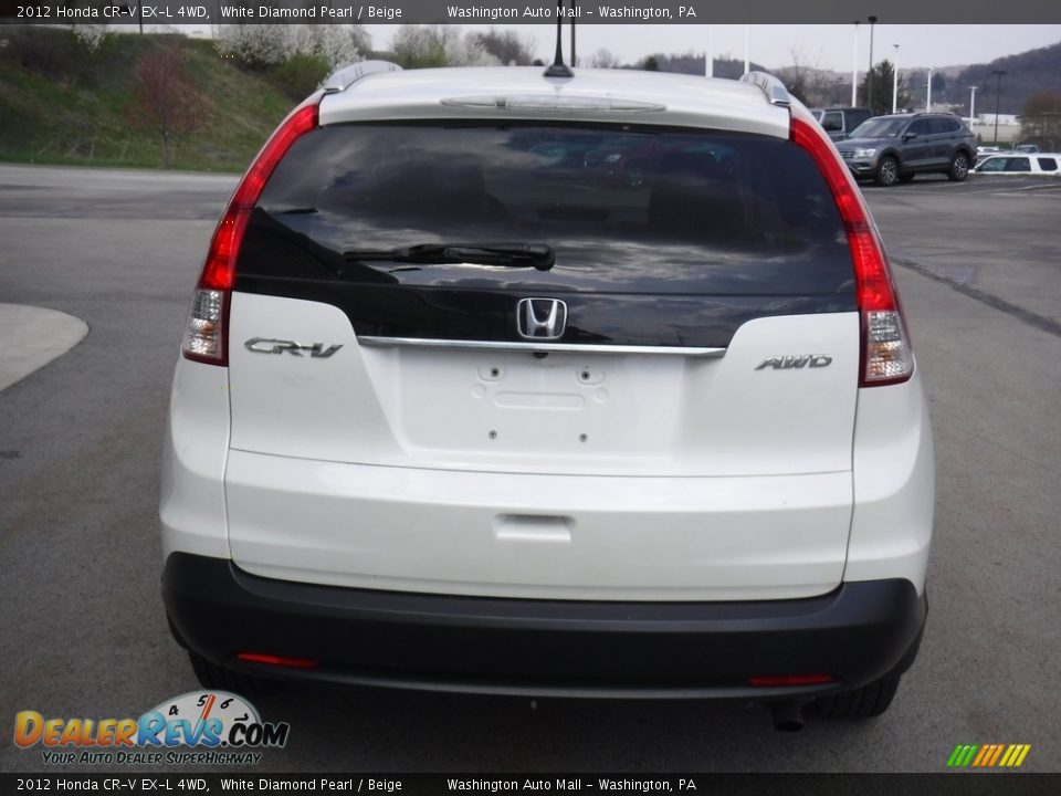 2012 Honda CR-V EX-L 4WD White Diamond Pearl / Beige Photo #9