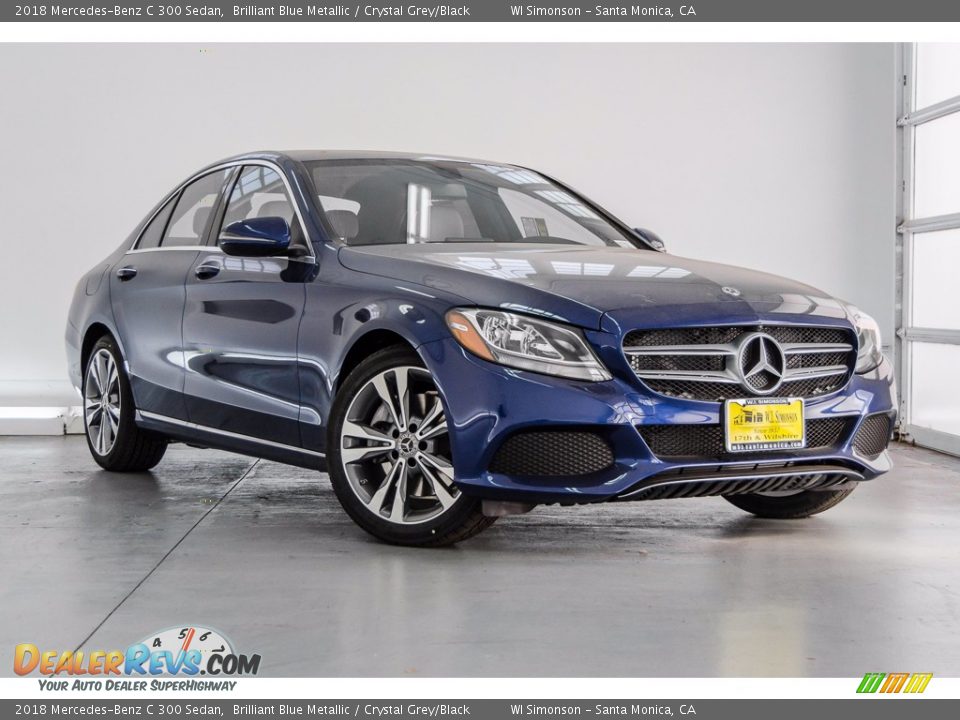 2018 Mercedes-Benz C 300 Sedan Brilliant Blue Metallic / Crystal Grey/Black Photo #12