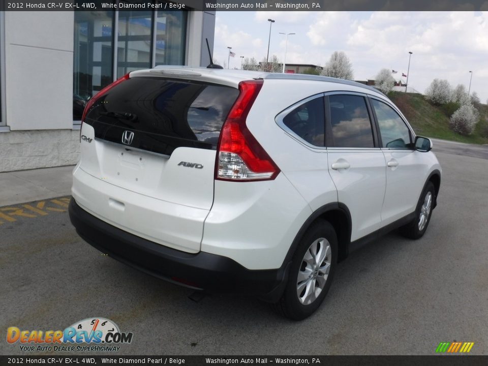 2012 Honda CR-V EX-L 4WD White Diamond Pearl / Beige Photo #10