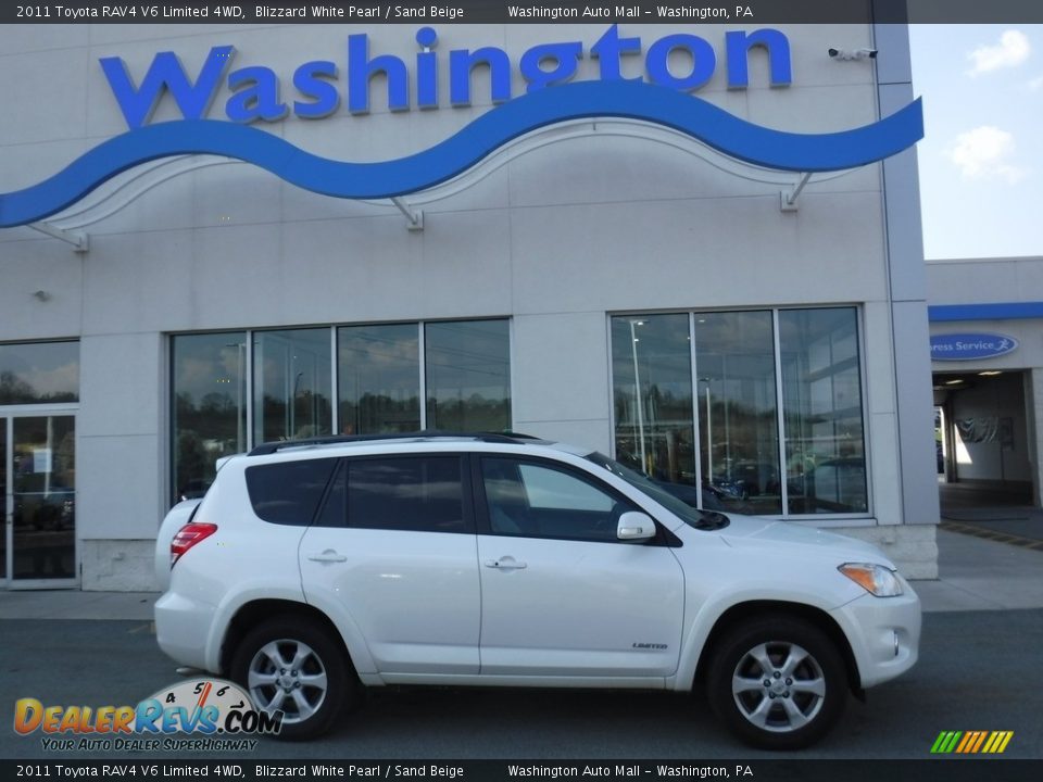 2011 Toyota RAV4 V6 Limited 4WD Blizzard White Pearl / Sand Beige Photo #2