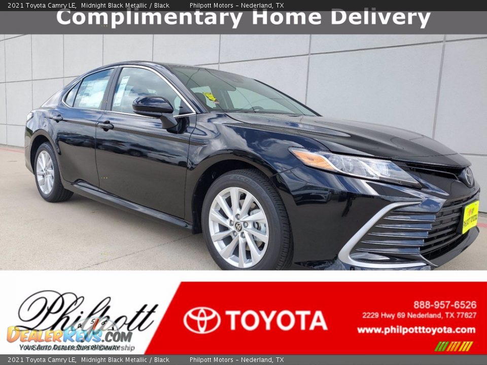 2021 Toyota Camry LE Midnight Black Metallic / Black Photo #1