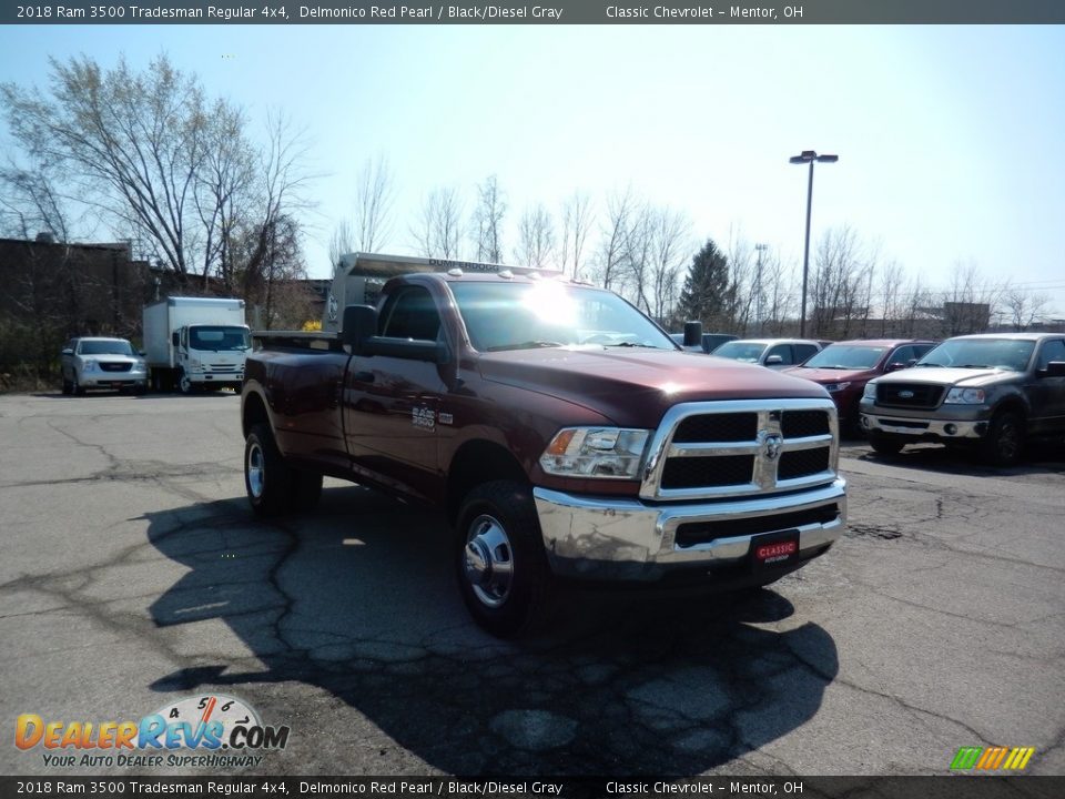 2018 Ram 3500 Tradesman Regular 4x4 Delmonico Red Pearl / Black/Diesel Gray Photo #3