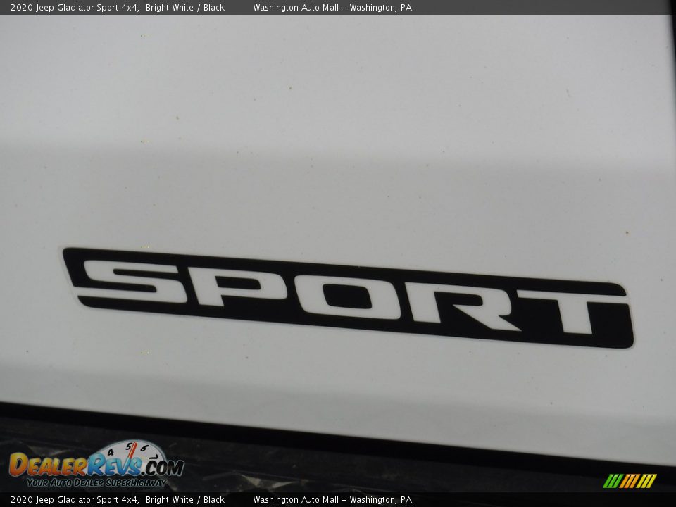 2020 Jeep Gladiator Sport 4x4 Bright White / Black Photo #11