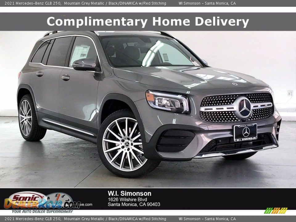 2021 Mercedes-Benz GLB 250 Mountain Grey Metallic / Black/DINAMICA w/Red Stitching Photo #1