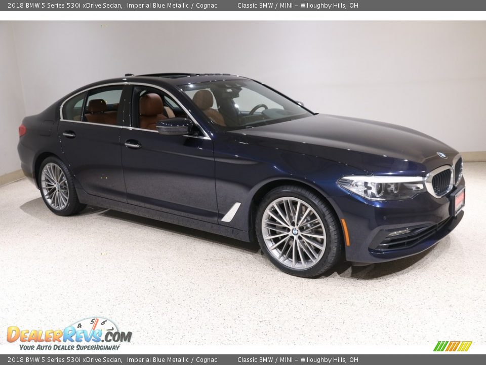 2018 BMW 5 Series 530i xDrive Sedan Imperial Blue Metallic / Cognac Photo #1