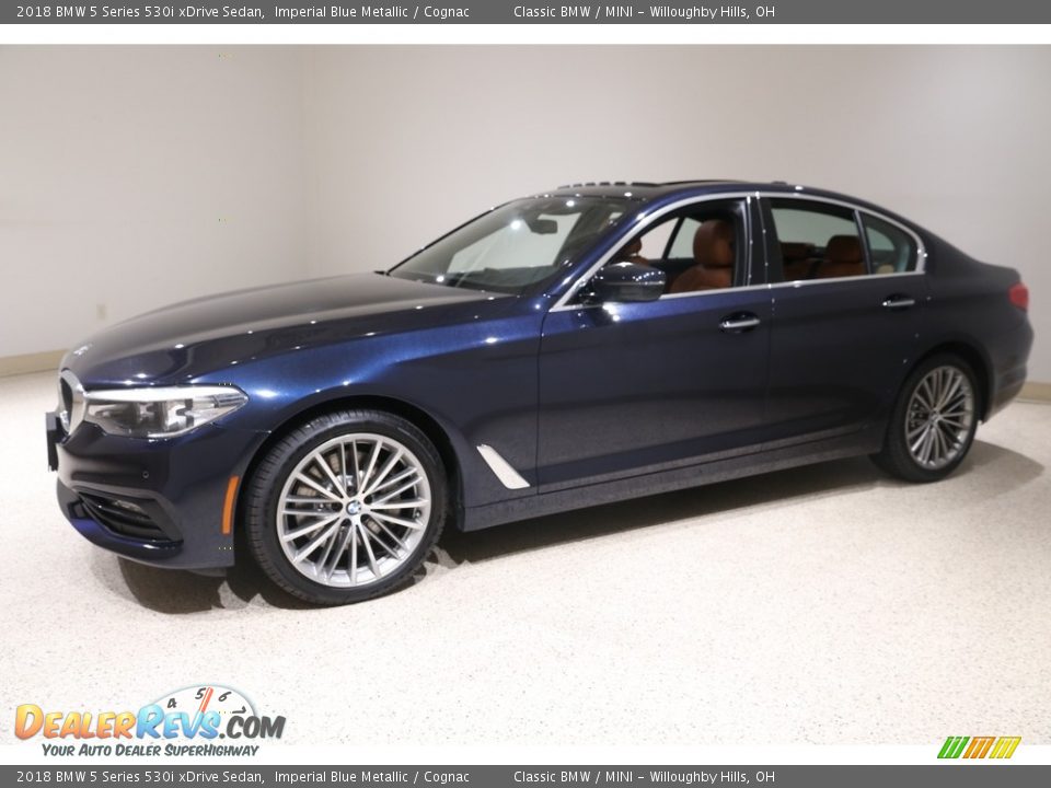 2018 BMW 5 Series 530i xDrive Sedan Imperial Blue Metallic / Cognac Photo #3