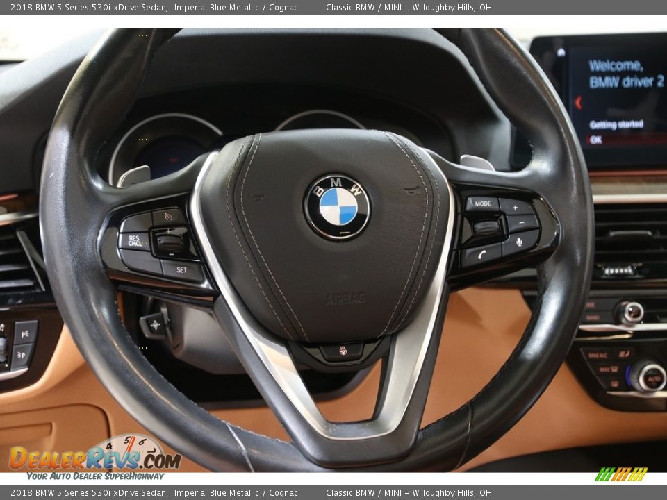 2018 BMW 5 Series 530i xDrive Sedan Imperial Blue Metallic / Cognac Photo #7